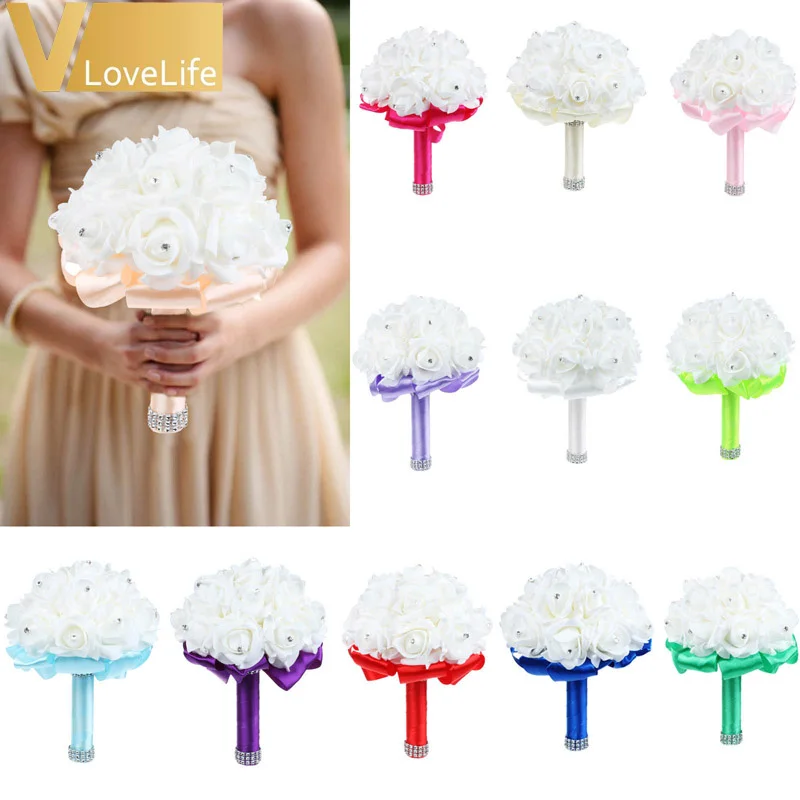 Свадебный букет с жемчугом Свадебная Роза для подружки невесты цветок