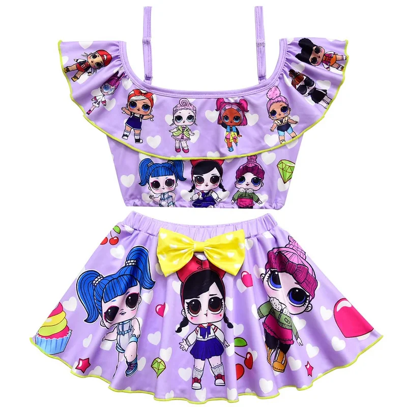 2019 г. Купальник для девочек Lol Dolls милое платье вечерние женские плавки-бикини
