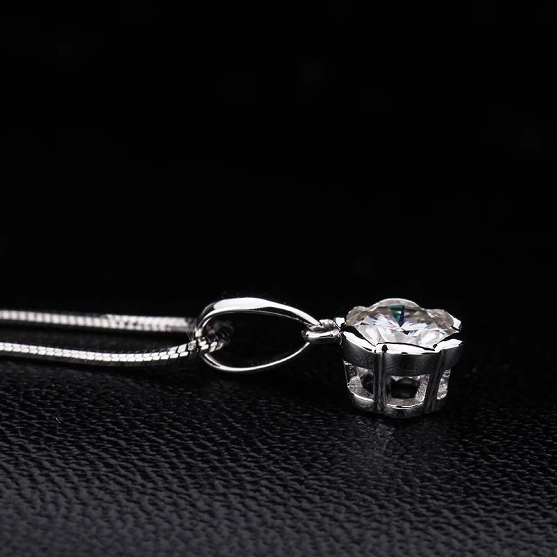 Ожерелье для женщин Мода 18K Белое Золото круглая форма Moissanite бриллиантовый кулон