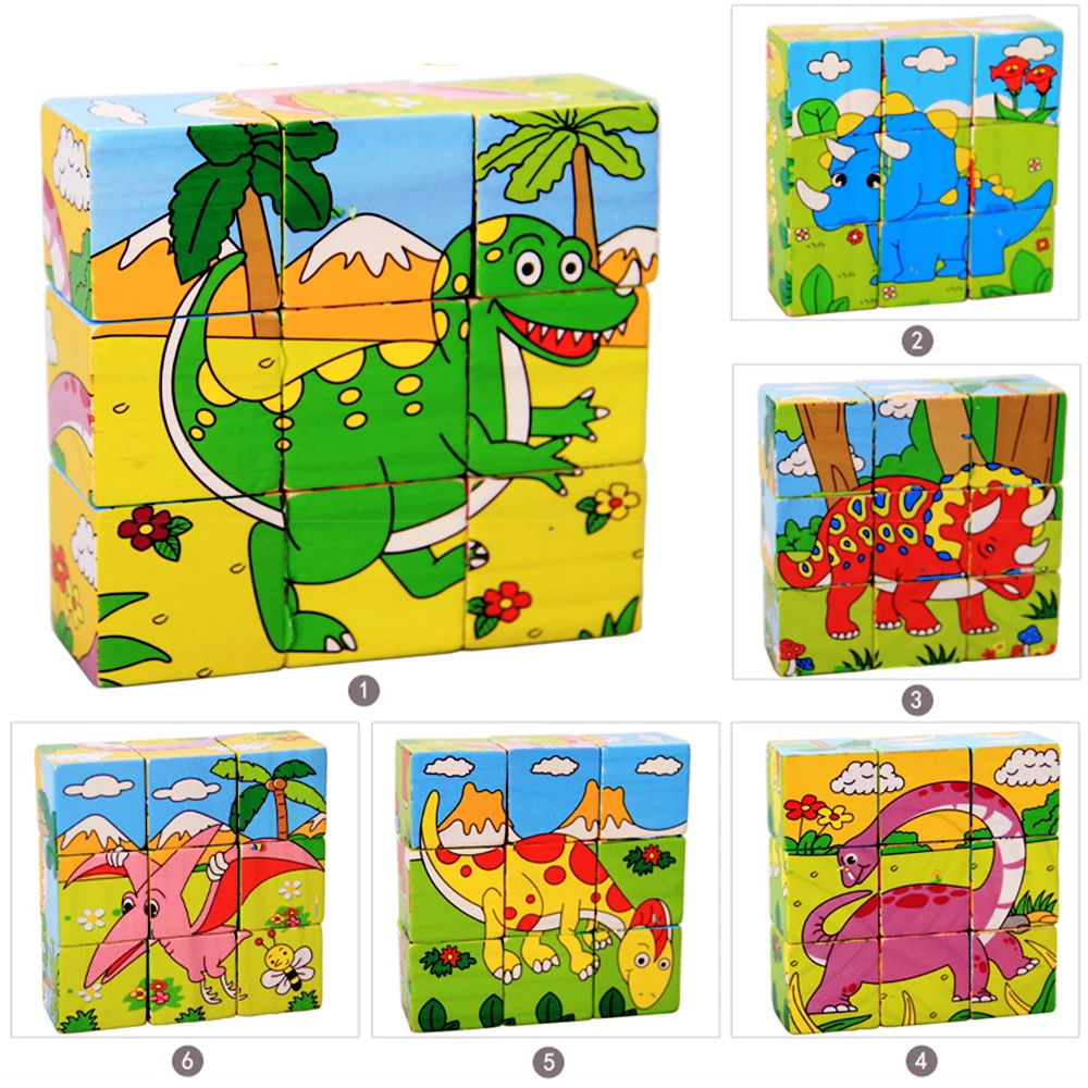 6PCS/set Wood Pazel Game Toy for Kids DIY Pazzle Early Teaching Children Educationai Puzzle Intelligence Assemble Yourself Puzle | Игрушки и