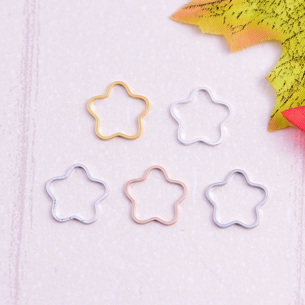 50 шт./лот 25 мм Золотой Серебряный цвет замкнутая полая звезда шармы соединитель