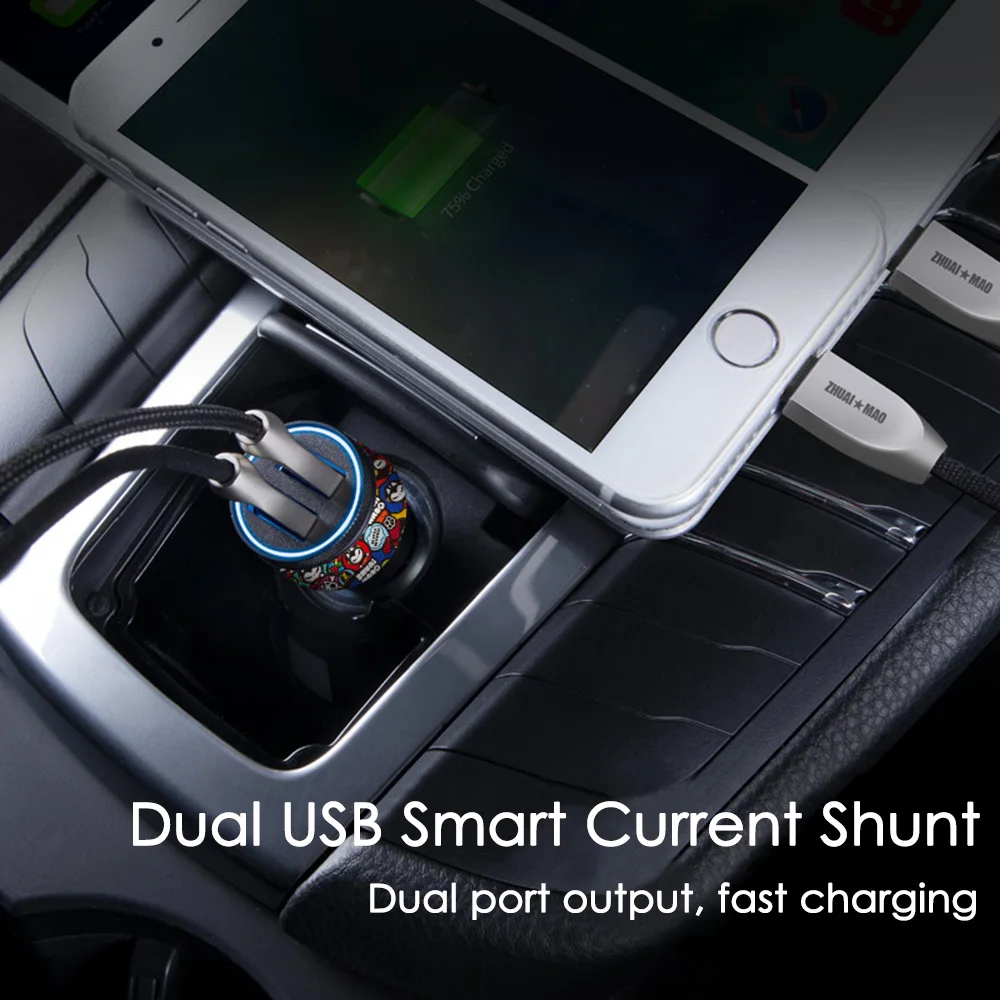 CHSKY 2 USB выход DC 4.8A Макс автомобильное зарядное устройство Быстрая зарядка
