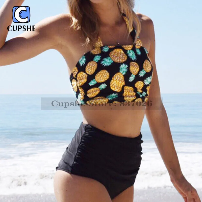 CUPSHE After Forever набор бикини с высокой талией и ананасом женский летний сексуальный