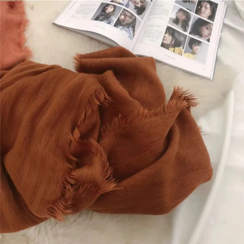 

Women Fashion Korean Long Velvet Fringed Scarf High Quality Solid Color Scarf Autumn and Winter Spring Hijab Long Shawl Pashmina
