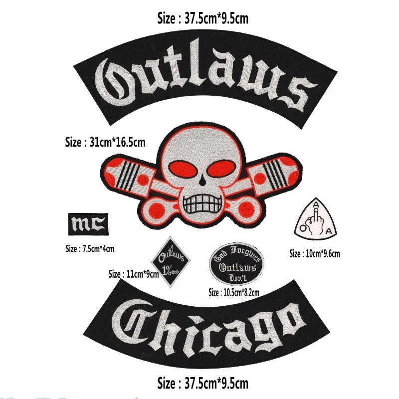 MotoPATCHES нашивки outlaws вышитые утюжки на патчи для куртки и жилета байкерские | Дом