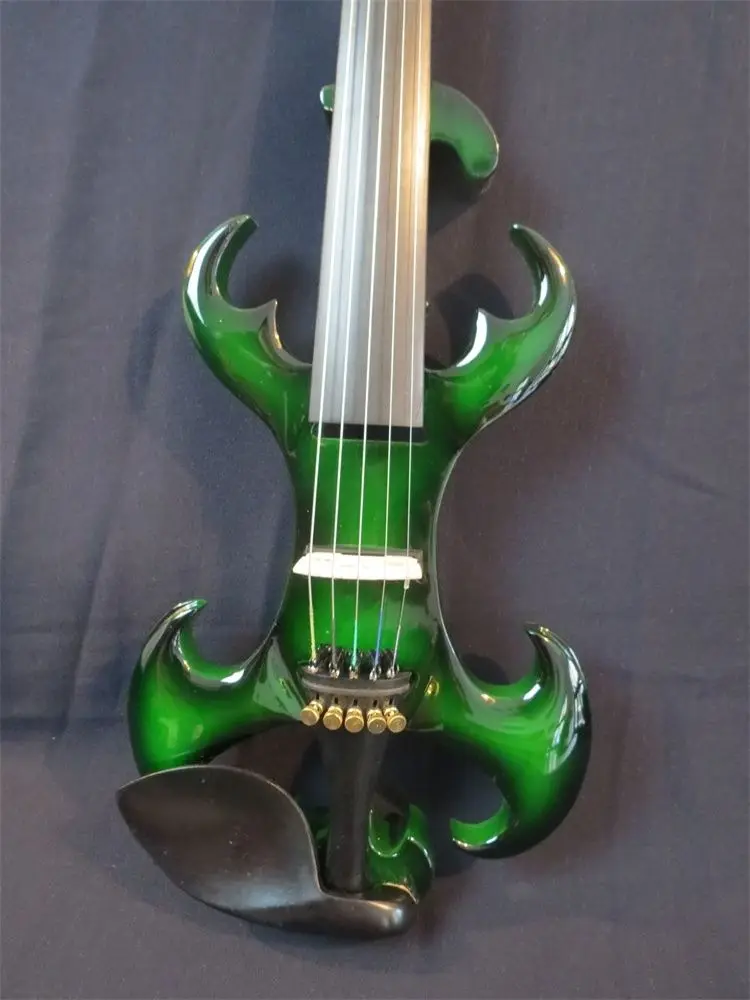 Оригинальный дизайн электрическая скрипка crazy -4 зеленого цвета 5 струн 4/4. Хороший