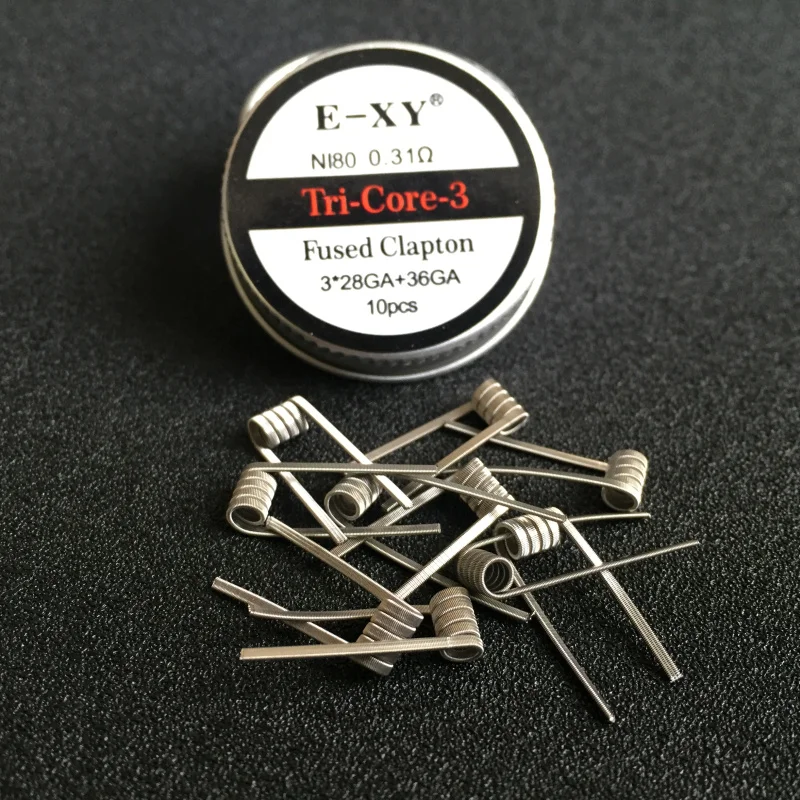 E XY NI80 Fused Clapton готовые катушки Core2/3/4 сопротивление провода электронная сигарета