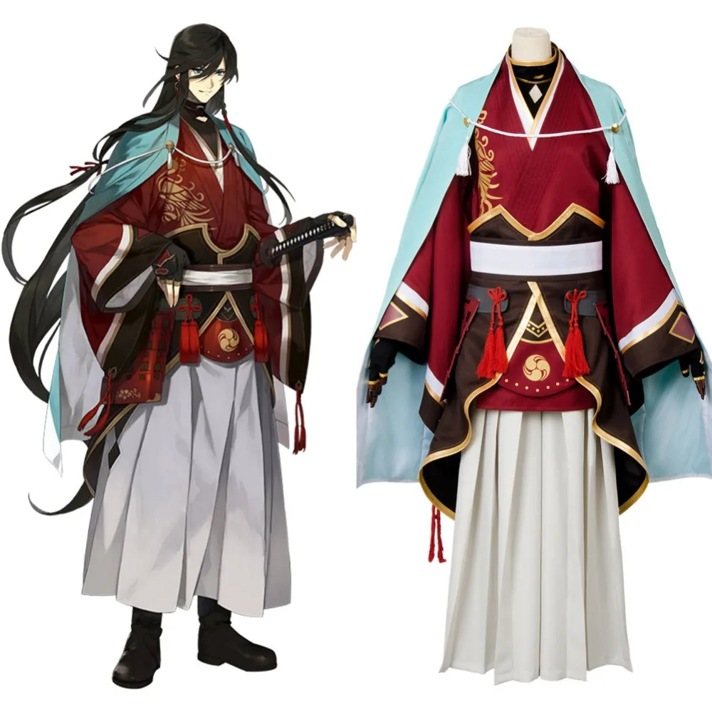 Косплей Touken Ranbu Online Izuminokami Kanesada Костюм Полный комплект Самурайское Кимоно костюмы