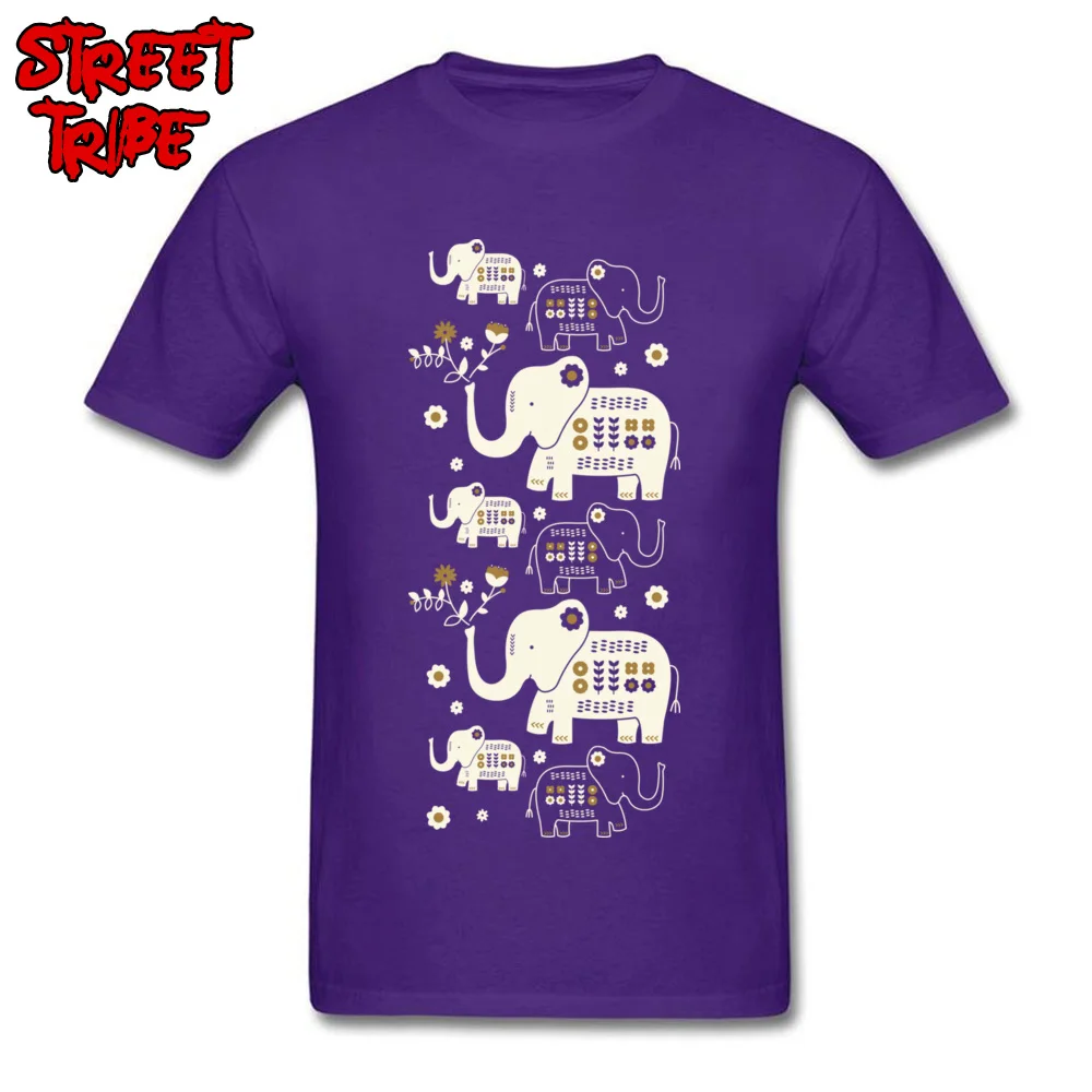 Футболка Folksy Elephants милая Мужская футболка из хлопчатобумажной ткани с принтом