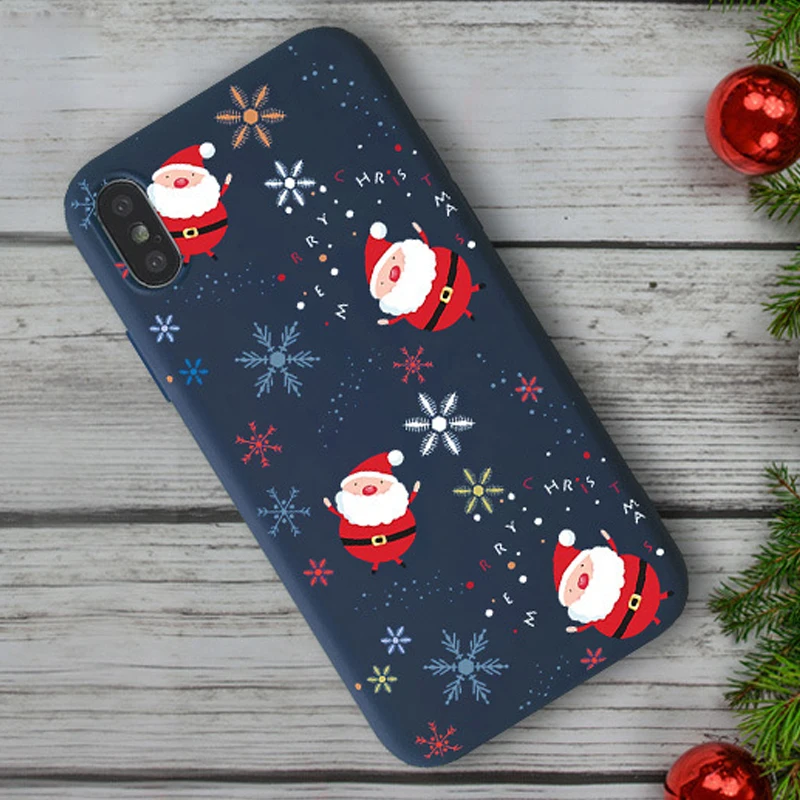 Merry Christmas Phone Case For iPhone 6 6s 7 8 Plus X XR XS Max Cute Cartoon Santa Claus Elk Soft TPU Cover wholesale |