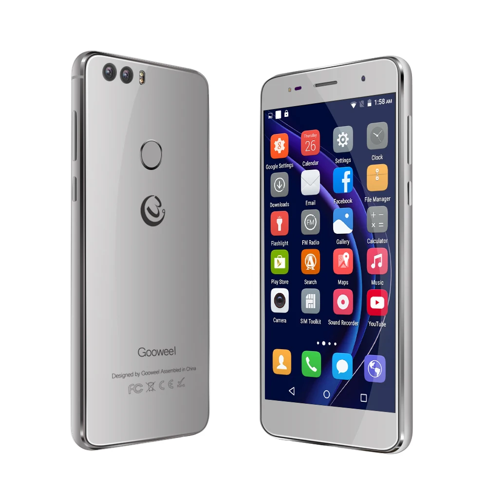 Free GIFT Gooweel M8 Cell phone Dual 2.5D Glass 5.5 inch HD IPS MTK6580 quad core Mobile Fingerprint ID13.0MP smartphone | Мобильные
