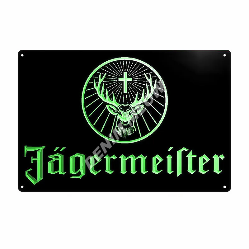 Алкогольные напитки Jagermeister голова оленя табличка металлическая винтажная винная Оловянная вывеска классические наклейки на стену виски украшение для домашнего бара WY55 - Цвет: 15