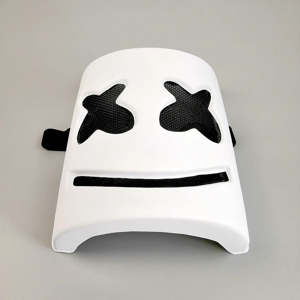 DJ Marshmello Cos пластиковая маска для Хэллоуина, головной убор для взрослых, аксессуары для косплея, белые черные глаза, горячая Распродажа, dj Косплей