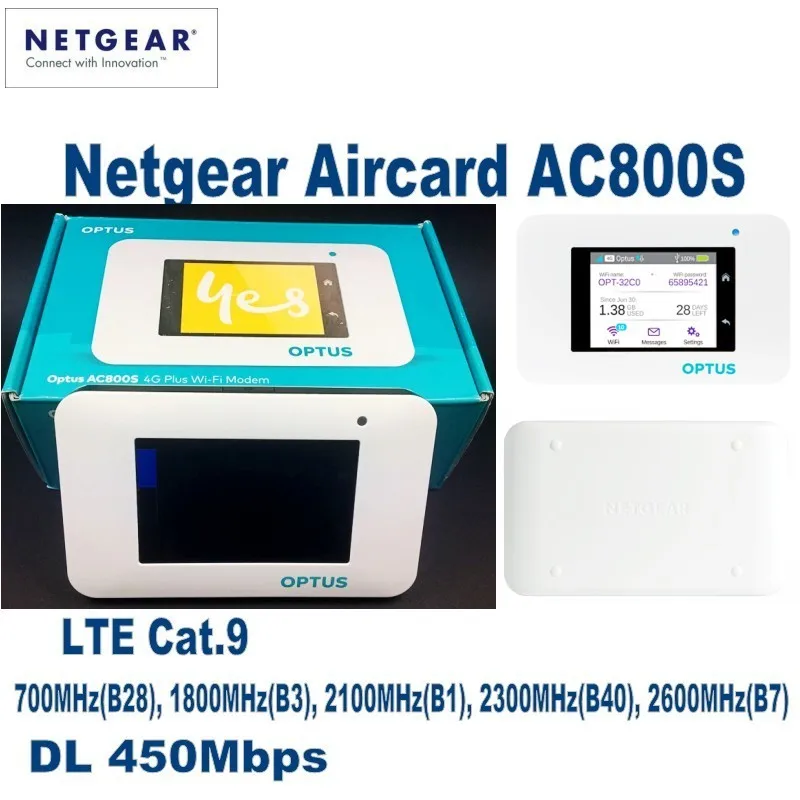 Netgear Aircard AC800S Cat9 450 /, 4G LTE WiFi     35dBi 4G   LTE Wi-Fi