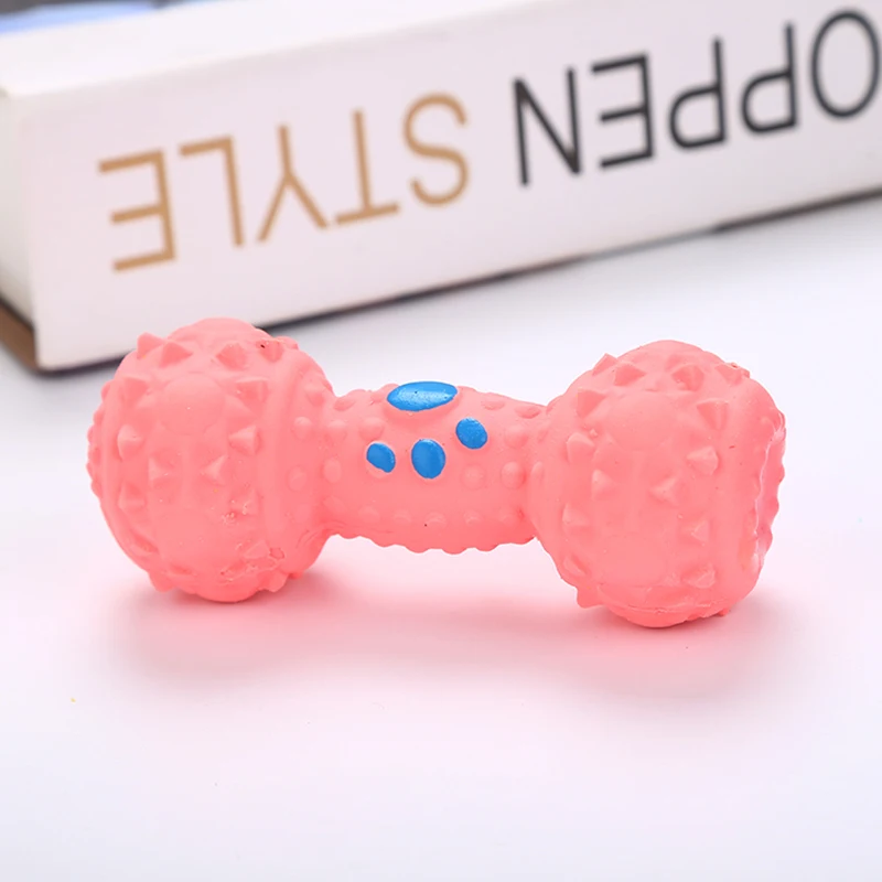 Funny Pet Dog Toy Dotted Dumbbell Shaped Toys Cute Faux Bone Training Puppy Chewing Resistant Bite Clean Teeth For Dogs | Дом и сад