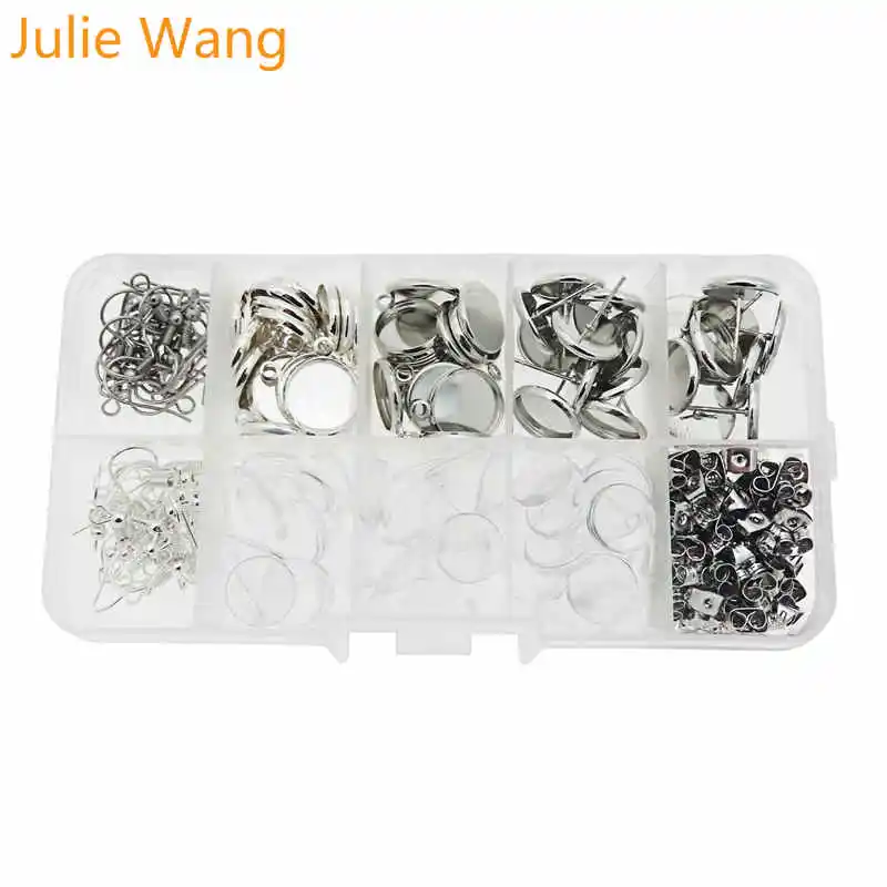 Julie Wang 180 шт./кор. стальная основа для кабошонов с 12 мм стеклянными