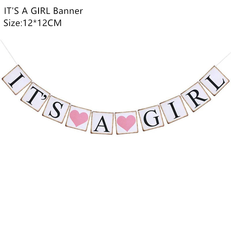 ITS A GIRL banner Baby Shower баннер его мальчик/девушка воздушный шар "Конфетти" Детские Пол раскрыть День рождения украшения подарок для детей вечерние Декор поставки - Цвет: ITS A GIRL banner