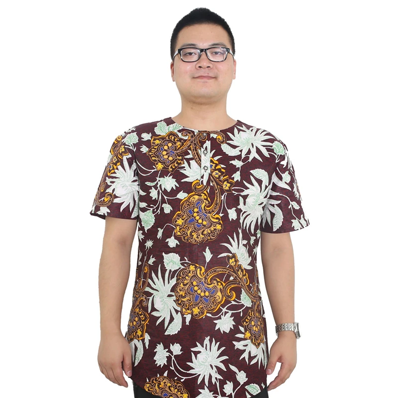 MD африканская Дашики Мужская футболка с коротким рукавом хлопковая печать