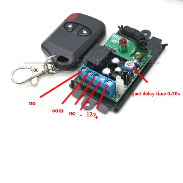 DC 12v Relay Wireless Remote Control RF Switch On/off + Delay Time Timer clock | Электронные компоненты и