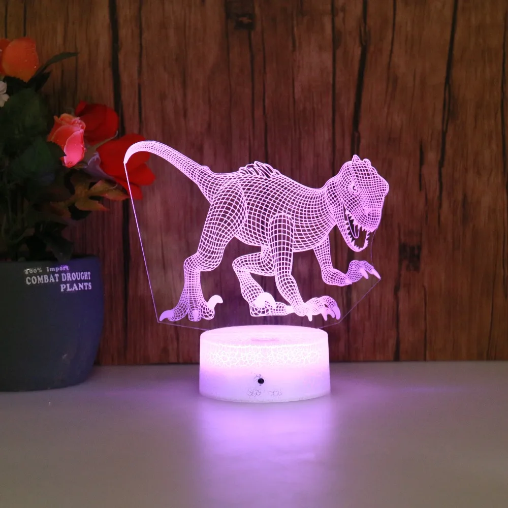 Новинка 3D с единорогом Serise трещина база 7 видов цветов ночник LED сенсорный USB для