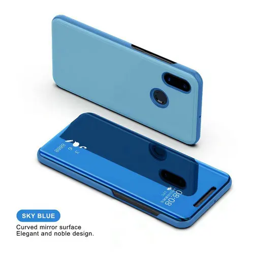 Blue Для huawei Honor 8A Honor V20, зеркальный чехол, откидная крышка, 360, противоударный смарт-чехол для мобильного телефона, чехол s для huawei P30 Lite Pro Nova 4, чехол - Цвет: Blue