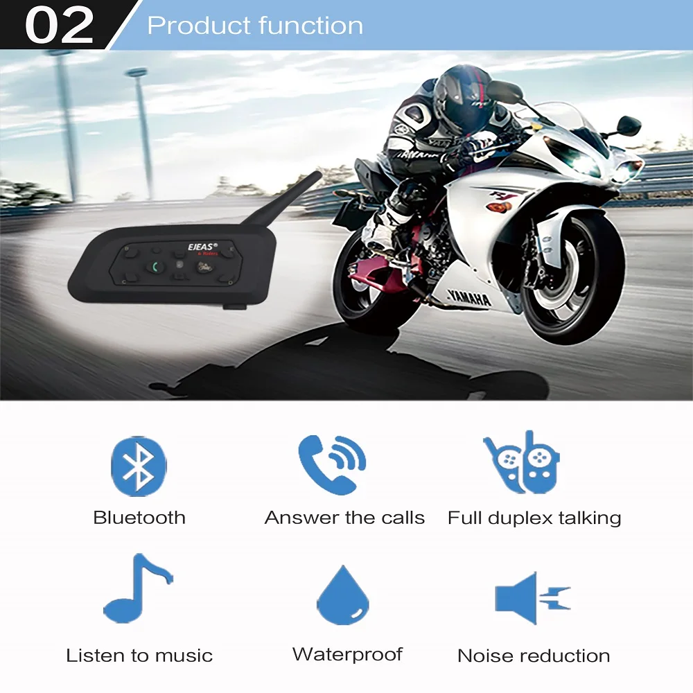 Bluetooth Интерком V6PRO для мотоциклетного шлема 1200 м 5 уровней