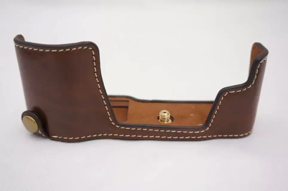 Черный/коричневый/КОФЕ искусственная кожа камера Жесткий чехол половина тела