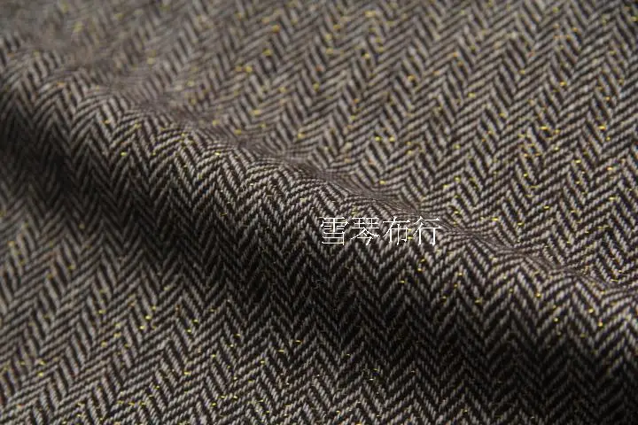 Бесплатная доставка 70% шерстяная твидовая ткань ширина 1 3 см в елочку коричневая