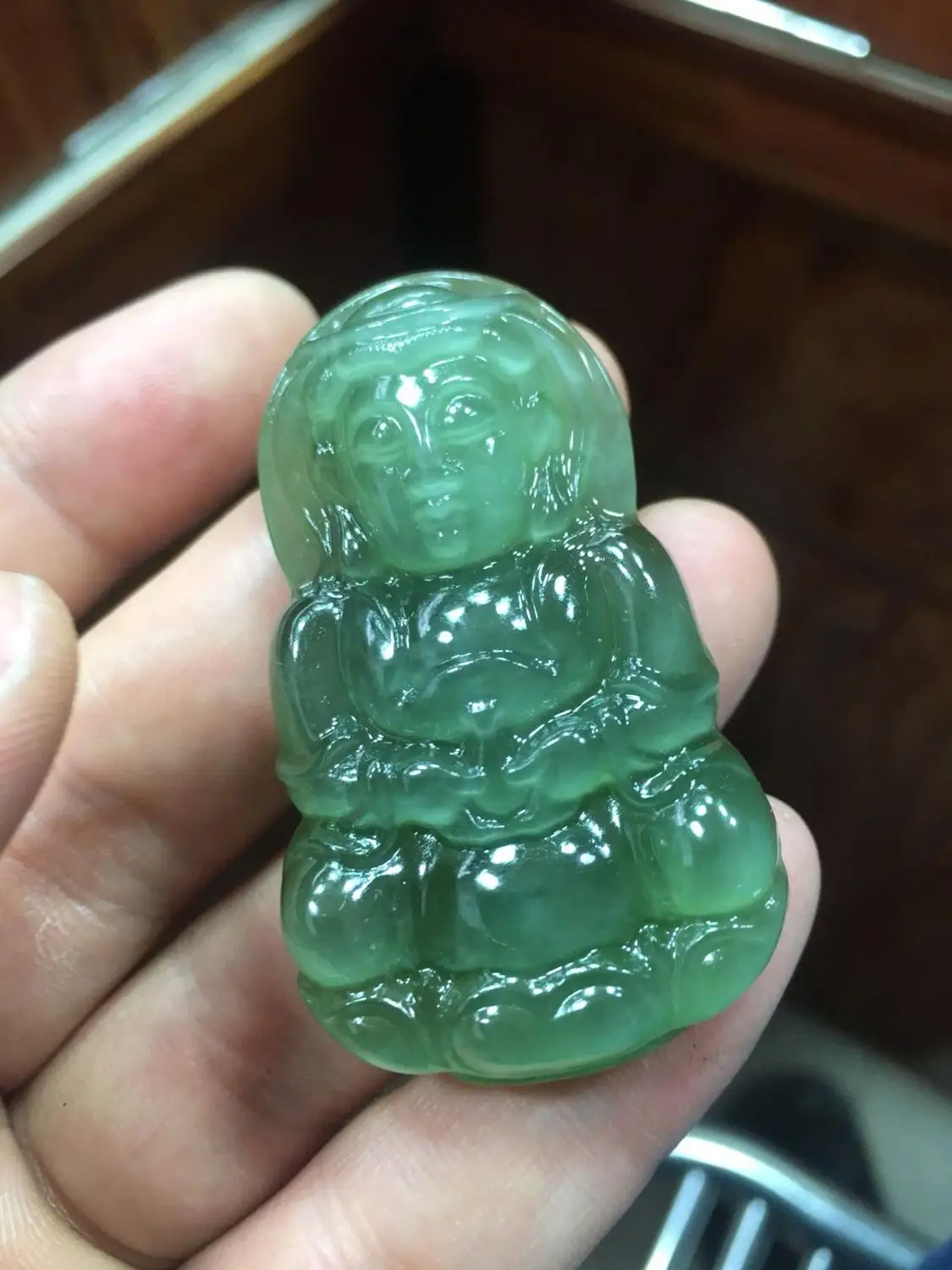 Натуральный Вада яшма кошачий глаз Гуаньинь кулон старый материал