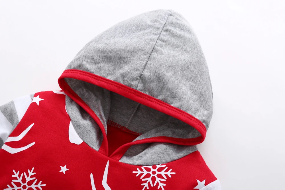 Хлопковый комбинезон с длинными рукавами и капюшоном для новорожденных