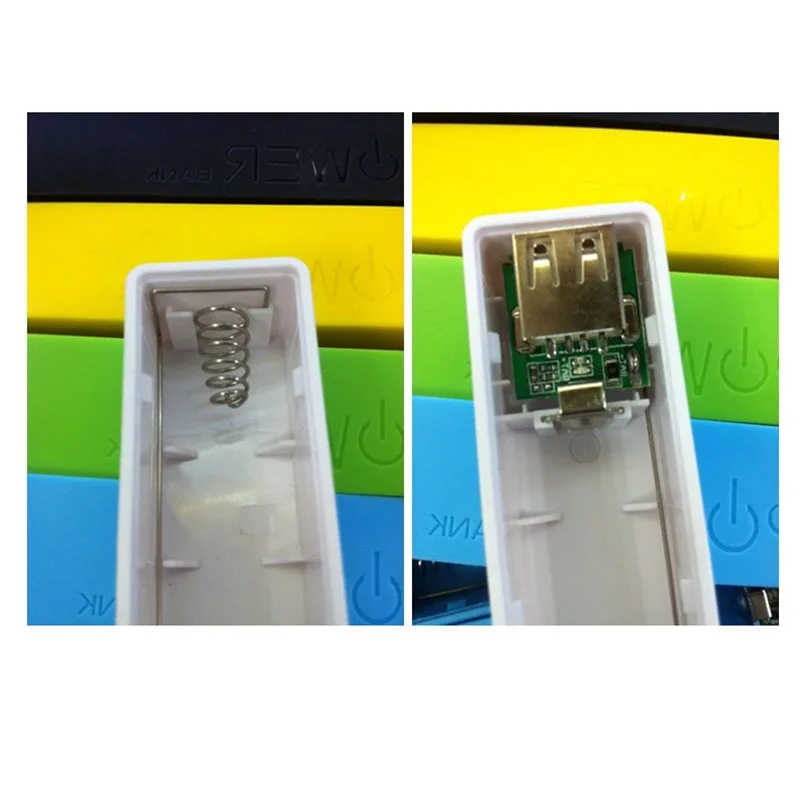 Мини многоцветная упаковка 1x18650 батарея 5 в 1 а USB внешний аккумулятор DIY Kit чехол Универсальные для мобильных телефонов сварочный чехол