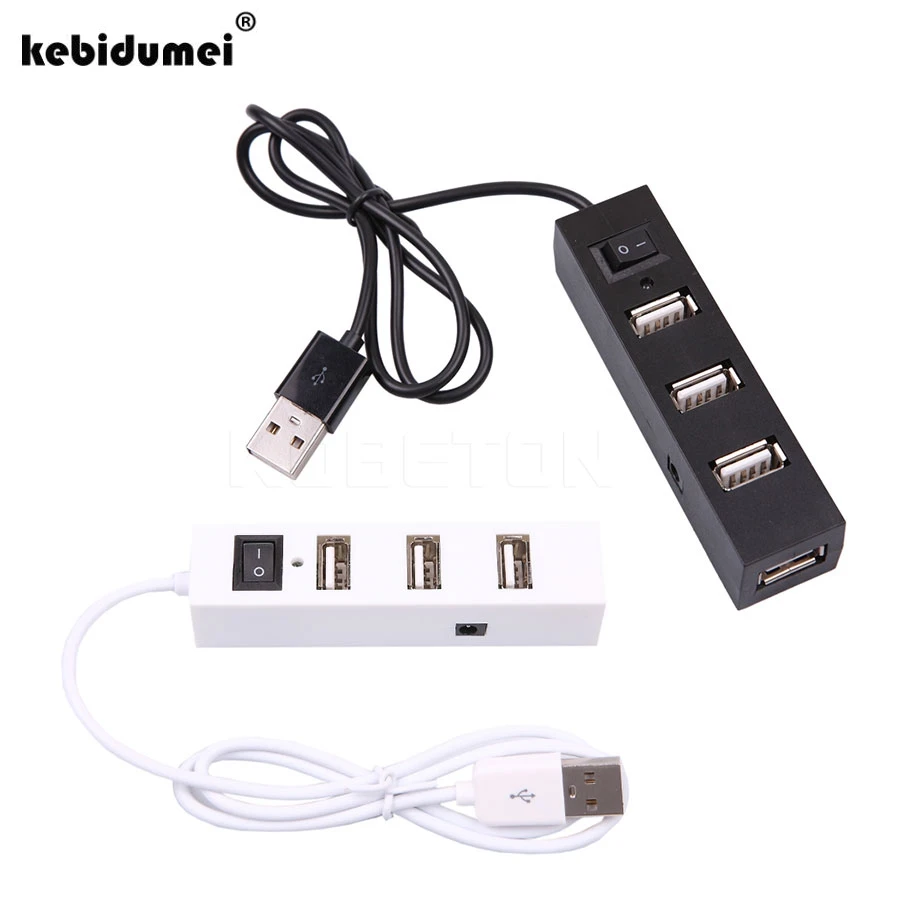 Usb хаб kebidumei с 4 портами концентратор USB 2 0 выключателем питания для ПК ноутбука