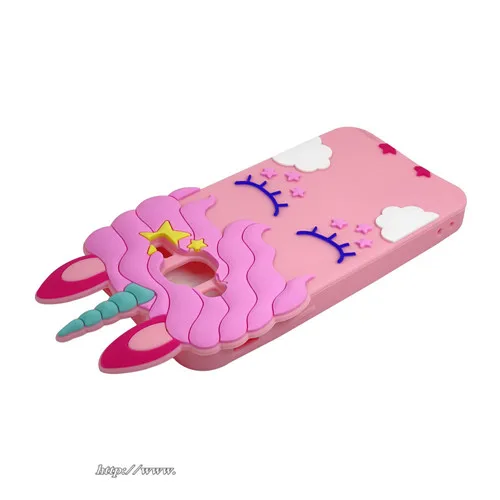 Case For coque Samsung Galaxy J3 Cover for 3D Cartoon white Unicorn Horse 2016 J320 |