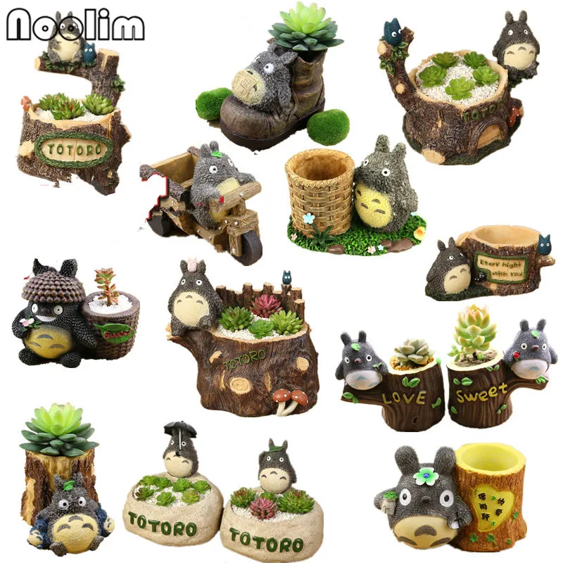 Смола с изображением героя мультфильма Тоторо цветами и животными горшочки для