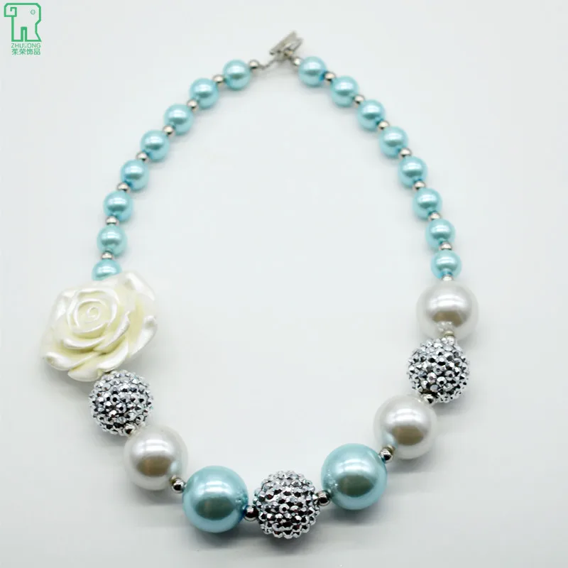 Винтажное ожерелье с белым цветком для девочек новинка 2020 детское Массивное