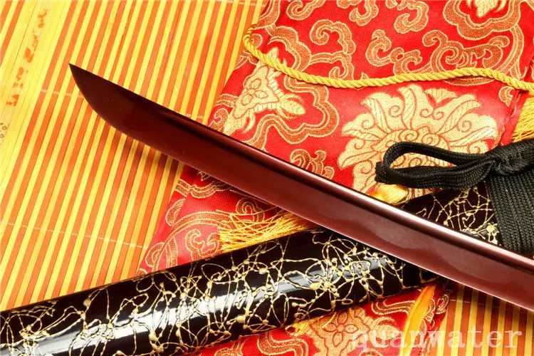 

41"1095 CARBON STEEL RED BLACK TSUBA JAPANESE SAMURAI KATANA DRAGON TSUBA