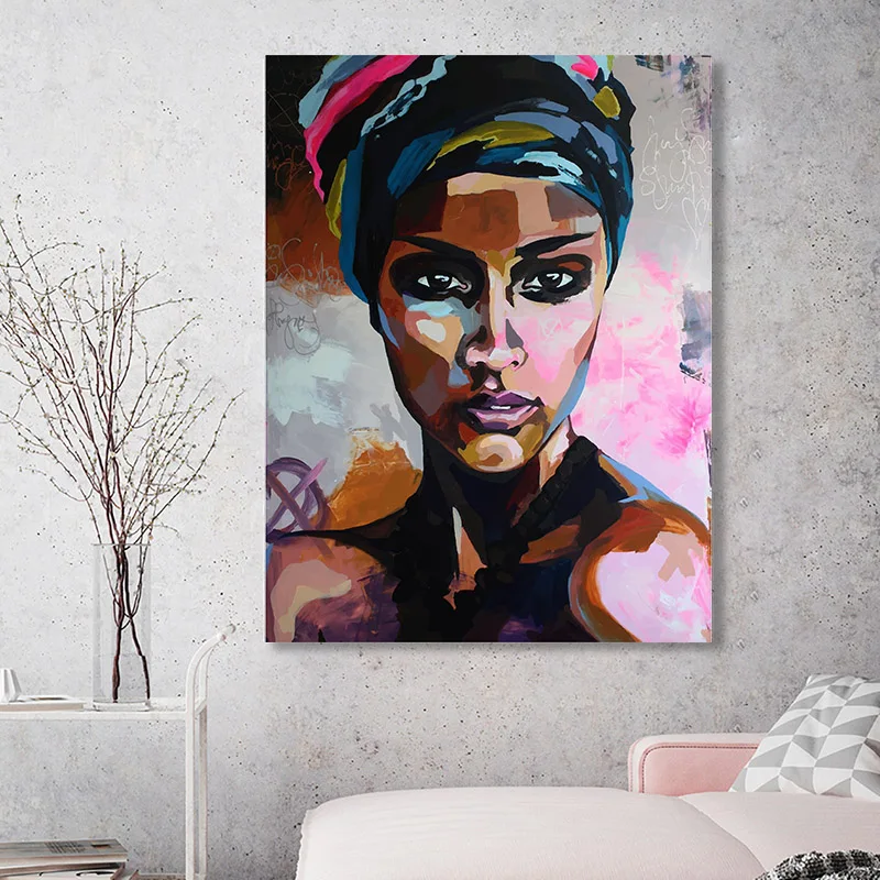 Живопись на холсте Фигуративная картина Декоративное изображение Современное искусство Постер и печать Абстрактный женский портрет Декор для стены в домашнем интерьере гостиной.