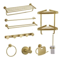 bath hardware set copper towel rack bathroom shelf toilet brush tissue holder robe hooks sold separately brushed gold brass