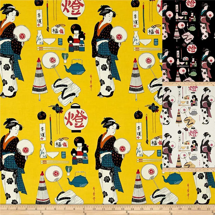 LEO & LIN японская ткань для рукоделия стильная одежда хлопковое кимоно с принтом