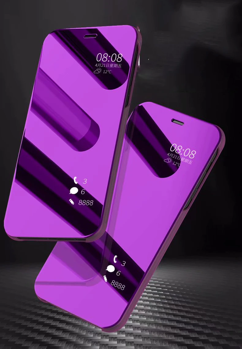 Роскошные Покрытие Зеркало флип чехлы для samsung Galaxy A6 плюс 2018 A600 чехол Clear Smart View