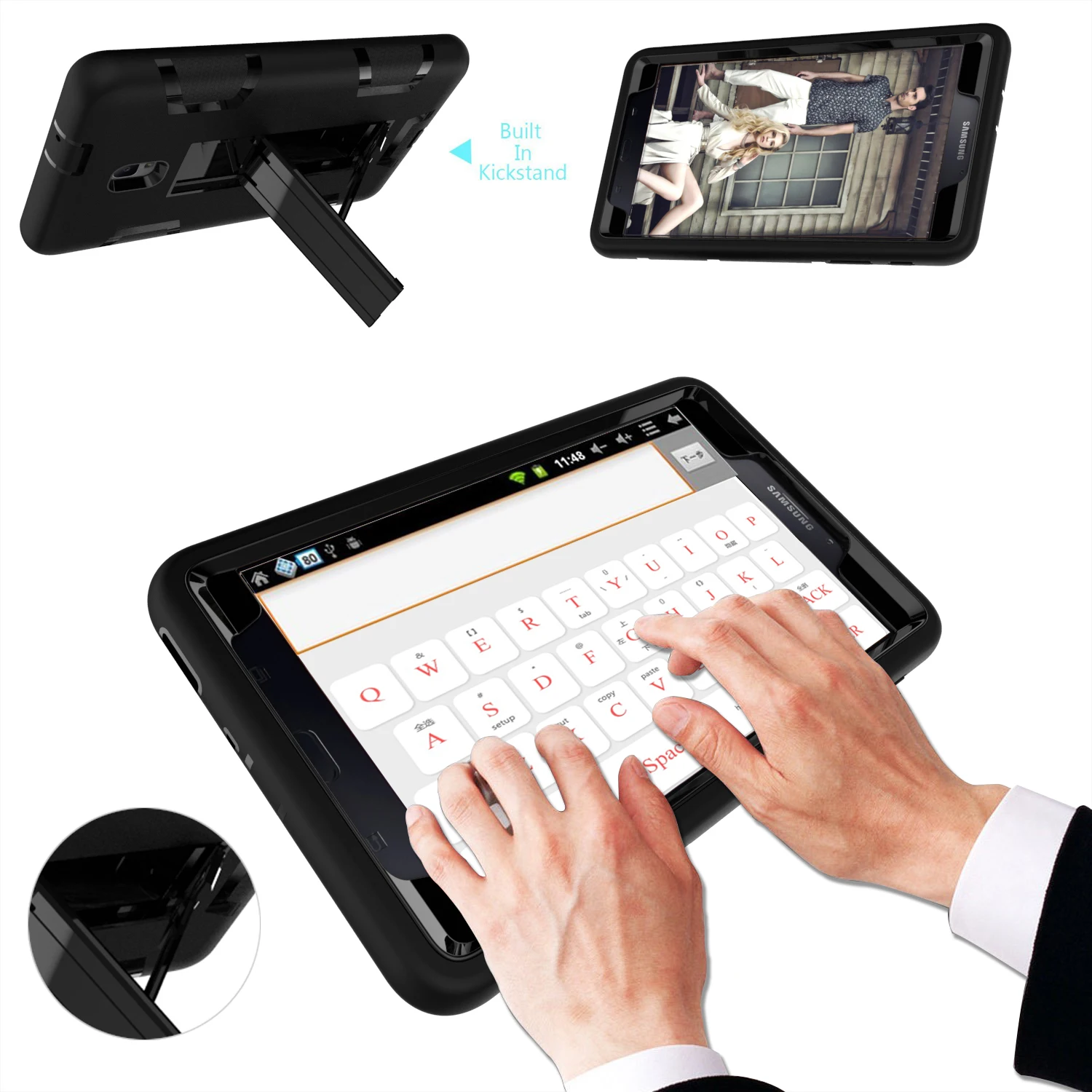 For Samsung Galaxy Tab A 8.0 T380 Case High Impact Resistant Hybrid Three Layer Heavy Duty Armor Defender Full Body Protector | Компьютеры