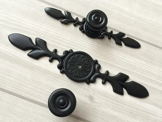 Черная ручка для выдвижного ящика ручки кухонного шкафа дверей мебели в стиле