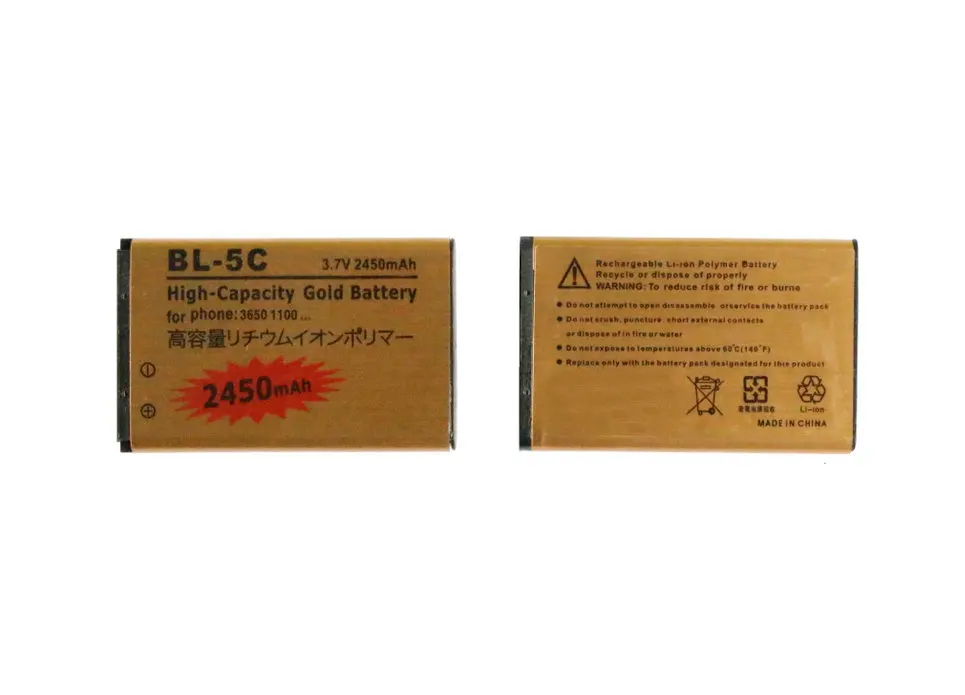 Seasonye 10 шт./лот 2450 мАч BL 5C BL5C Золотой Сменный аккумулятор для Nokia 2710 2730c 3100 3105 3109C 3110C