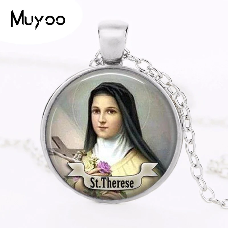 Ожерелье с подвеской логотипом St Therese винтажная цепочка ручной работы чокер
