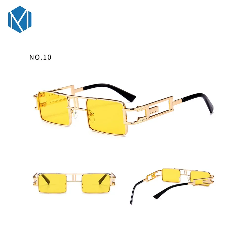 MISM унисекс винтажные Квадратные Солнцезащитные очки для мужчин и женщин полые