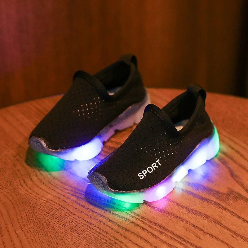J топленое масло мода со светодиодной подсветкой обувь Детские светящиеся