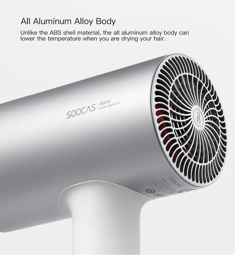 Новинка 2018 фен для волос Xiaomi Soocare Soocas H3 с анионным корпусом из алюминиевого сплава