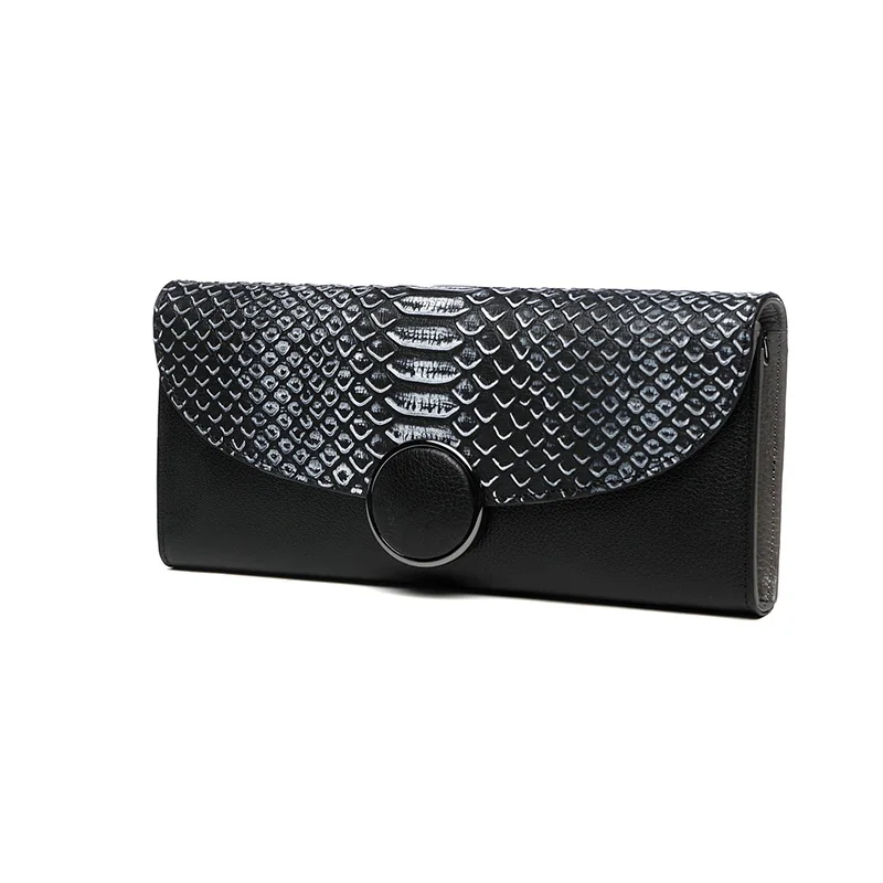 Новинка 2017 элегантные женские клатчи из натуральной кожи под змеиную кожу вечерняя сумка с длинной цепочкой