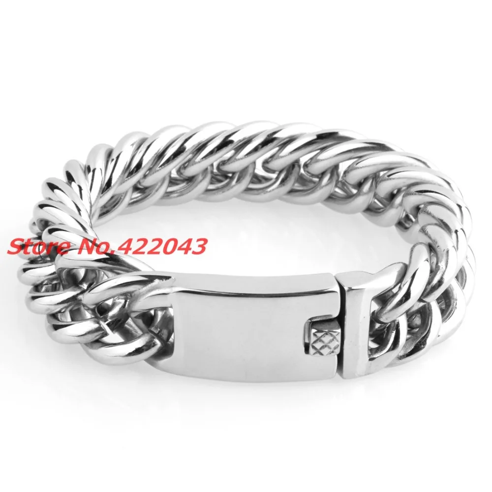 Высокое качество 19 мм широкий мужской мальчик Тяжелый Браслет Снаряженная