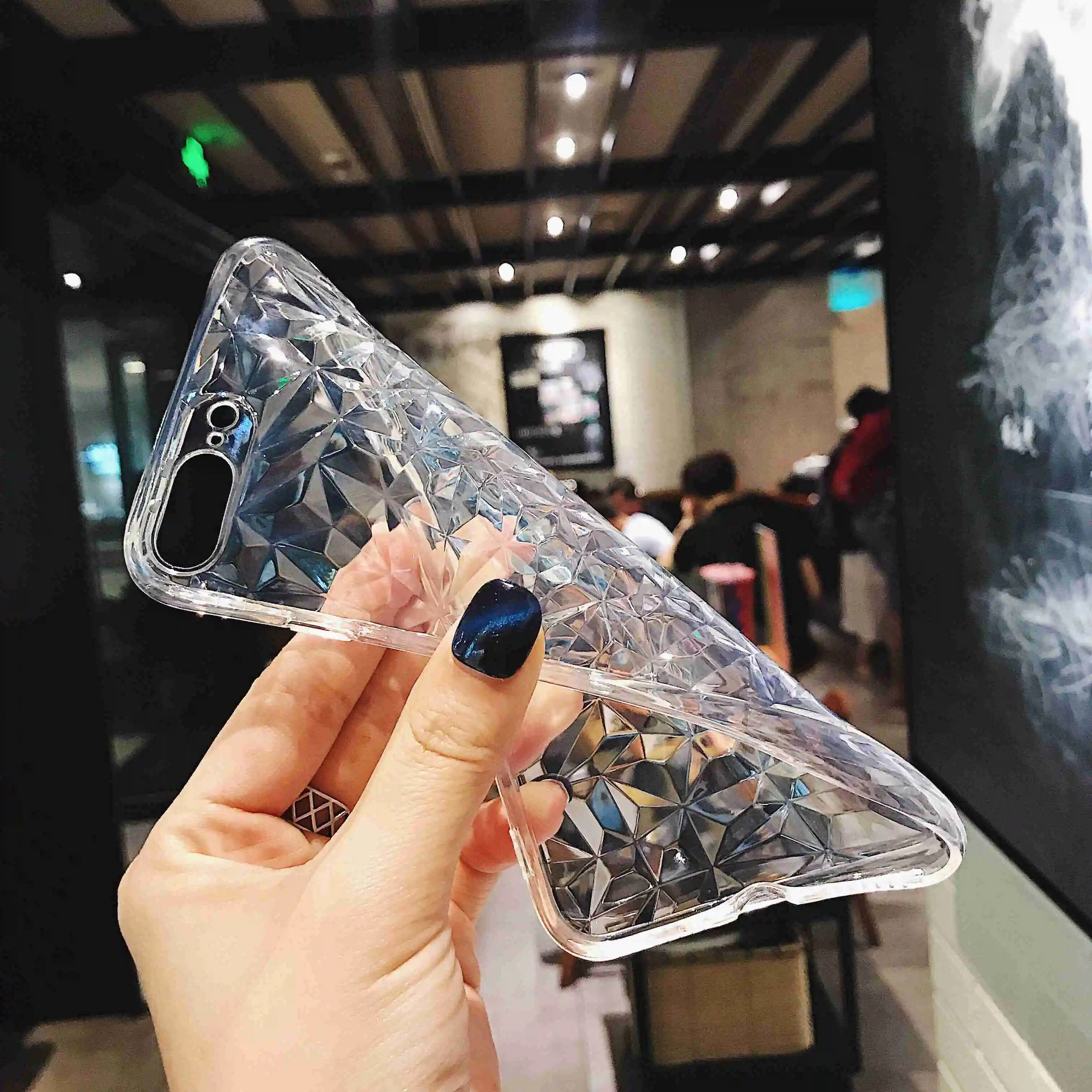 Роскошный прозрачный чехол для iPhone X XR XS Max мягкий из искусственной кожи